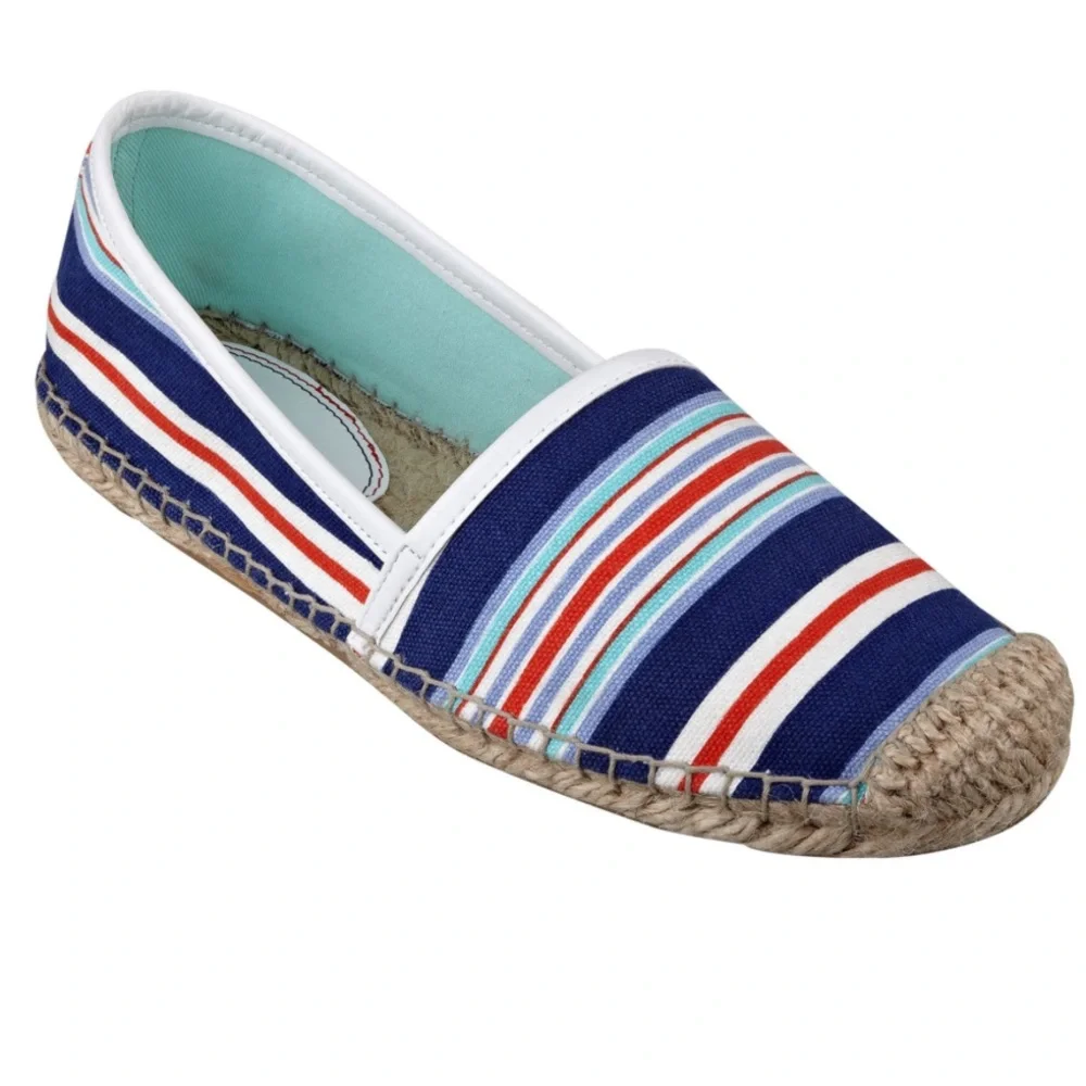 Tommy Hilfiger Striped Espadrille Flats -Heyda- 8.5